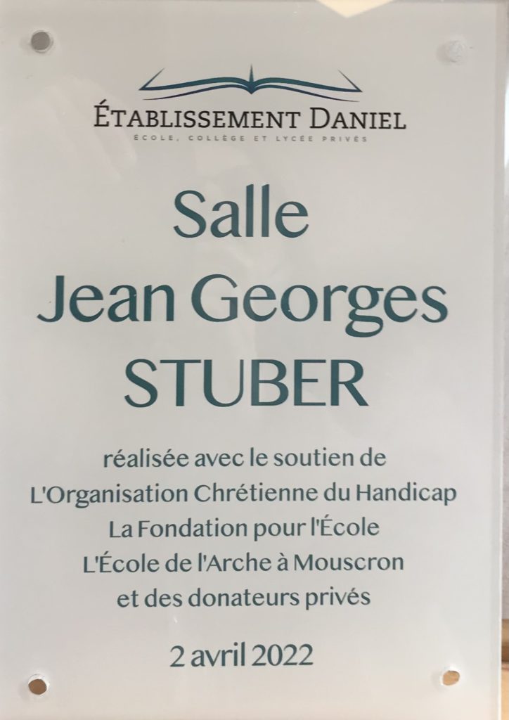 The Jean-Georges Stuber room plaque