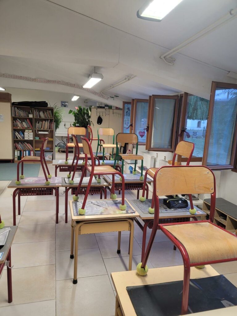 An elementary school classroom